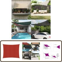 Voile d'ombrage 160 g/m² Rouge 5x5 m pehd - Parasol - Voile D'ombrage - Parasol Carré - Parasol Rouge - Parasol Extérieur