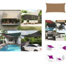 Voile d'ombrage 160 g/m² Taupe 2x4 m pehd - Parasol - Voile D'ombrage - Parasol Rectangle - Parasol Taupe - Parasol Jardin