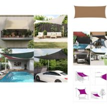 Voile d'ombrage 160 g/m² Taupe 2x5 m pehd - Parasol - Voile D'ombrage - Parasol Rectangle - Parasol Extérieur - Parasol Jardin