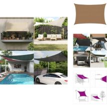 Voile d'ombrage 160 g/m² Taupe 3x5 m pehd - Parasol - Voile D'ombrage - Parasol Rectangle - Parasol Extérieur - Parasol Jardin
