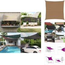 Voile d'ombrage 160 g/m² Taupe 5x5 m pehd - Parasol - Voile D'ombrage - Parasol Carré - Parasol Extérieur - Parasol Taupe