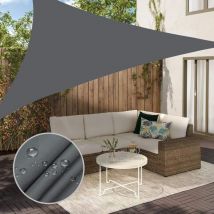 Ahlsen - Voile d'ombrage, 6'7''x 6'7''x 6'7'' Voile d'ombrage triangulaire imperméable pour terrasse, cour, terrasse, pergola, voile d'ombrage