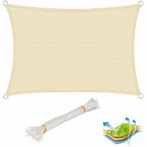 Voile d'ombrage auvent avec protection uv crème déperlante 2x3 m