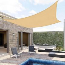 Jn.songs - Voile d'Ombrage Carré Imperméable Jaune Toile Ombrage uv Protection pour Patio Jardin Terrasse Balcon - 3,6x3,6M