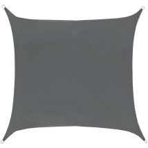 Voile d'ombrage carrée étanche 160g/m² UV50+ protection solaire gris foncé 3,6x3,6m