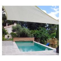 Direct Filet - Voile d'ombrage rectangulaire 5x4m perméable à suspendre Couleur: Crème
