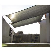 Voile d'ombrage rectangulaire 6x4m perméable à suspendre Couleur: Anthracite