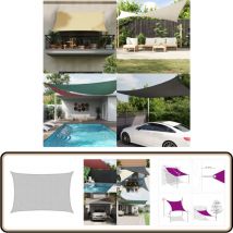 Voile d'ombrage gris clair 4x3 m 100% polyester oxford - Voile D'ombrage - Parasol - Protection Solaire - Abri Extérieur - Jardin