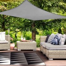 Voile d'ombrage Imperméable Rectangulaire, Toile Ombrage pes Résistant à l'eau, Résistant 98% Protection Rayons uv pour Patio Extérieur, Gris 2x3