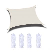 Linghhang - Voile d'ombrage Rectangulaire 3x4 Mètre Imperméable Voile Ombrage résistant à l'eau Anti uv 4x3 m pour Jardin Terrasse Patio, Crème