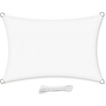 Linghhang - Voile d'ombrage Rectangulaire 3x4 Mètre Imperméable Voile Ombrage résistant à l'eau Anti uv 4x3 m pour Jardin Terrasse Patio,Blanc