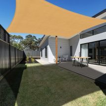 Zolginah - Voile d'ombrage Rectangulaire 4x5m Sable, Auvent Imperméable uv Protection pour Jardin Terrasse Extérieur Patio Piscine avec Corde Libre