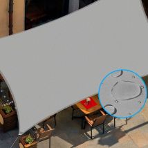 Voile d'ombrage Rectangulaire, Auvent de Terrasse Patio Extérieur Jardin avec Corde, Imperméable et Protection des Rayons uv- Rectangulaire 3x3 m,