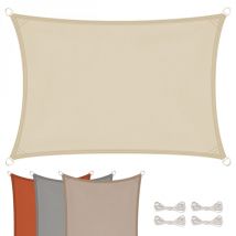 Linxor - Voile d'ombrage rectangulaire imperméable et anti-UV - 2 x 3 m - Beige