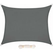 Hoobro - Voile d'Ombrage Rectangulaire, 2 x 4 m, pes, pour Jardin, Protection Solaire, Coupe-Vent, Résistant à la Pluie, Anneaux Robustes, Polyester,