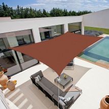 Voile d'ombrage rectangulaire 280g/m² - 4 x 3 m - Haute densité résistante au vent - Tissu micro-aéré - Terracotta
