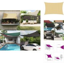 Voile d'ombrage sable 3x2 m 100 % polyester oxford - Voile D'ombrage - Parasol - Abri Solaire - Protection Solaire - Jardin
