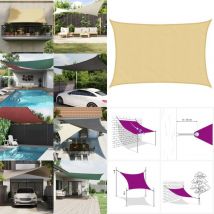 Voile d'ombrage sable 3x2 m 100 % polyester oxford - Voile D'ombrage - Parasol - Abri Solaire - Protection Solaire - Jardin - Home & Living