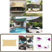 Voile d'ombrage sable 6x3 m 100 % polyester oxford - Voile D'ombrage - Parasol - Protection Solaire - Abri Extérieur - Jardin