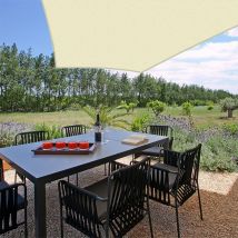 Sunny Inch - Voile d'ombrage trapèze 280g/m² - 3 x 4 x 4 x 5 m - Haute densité résistante au vent - Tissu micro-aéré - Écru