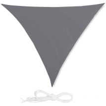 Voile d'ombrage triangle 6 x 6 x 6 m gris
