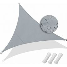 Voile d'Ombre Triangle Imperméable 3x3x3m - Protection uv 95% pour Jardin Terrasse (Gris)