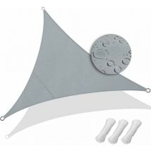 Ousudela - Voile d'Ombrage Triangulaire Imperméable Protection uv 95% Polyester Durable et Respirant pour Jardin Terrasse avec Corde 3x3x3m(Gris)