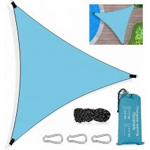 Voile D‘ombrage Triangulaire, 3 x 3 x 3M Toile Ombrage Triangle Imperméable, avec Protection UV et HDPE Respirant Toile Ombrage, avec Corde, pour