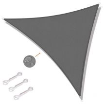 Linghhang - Voile d'ombrage triangulaire 4 x 4 x 4 m - Toile d'ombrage protégée contre les uv pour extérieur, terrasses, jardins - Gris