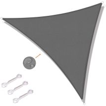 Freosen – Voile D'Ombrage Triangulaire 5x5m En Canevas Imperméable – Protection Anti-uv Pour Jardin Et Terrasse – Installation Facile Avec Kit De 