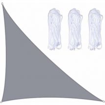 Debuns - Voile d'ombrage triangulaire imperméable 3 x 4 x 5 m avec 3 cordes, tissu résistant et durable pour jardin, extérieur,de