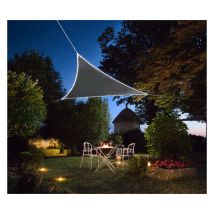 Voile d'ombrage leds solaires - 3.60 x 3.60 x 3.60 m Ardoise