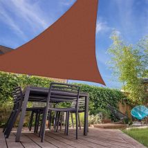 Sunny Inch - Voile d'ombrage triangulaire 280g/m² - 4 x 4 x 4 m - Haute densité résistante au vent - Tissu micro-aéré - Terracotta