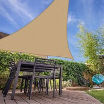 Sunny Inch - Voile d'ombrage triangulaire 280g/m² - 5 x 4 x 4 m - Haute densité résistante au vent - Tissu micro-aéré - Beige