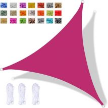 Umnuou - Voile D'ombrage Triangulaire, Store Pare-Soleil étanche, Protection uv, pour Jardin Extérieur Terrasse Cour, avec Corde (4x4x4m,Rose Rouge)