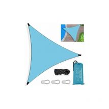 SNQ - Voile d'ombrage triangulaire, tissu d'ombrage triangulaire imperméable de protection uv avec corde, mousqueton et sac de rangement pour cour,