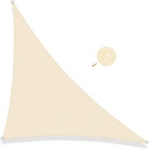 Jn.songs - Voile d'Ombrage Triangulaire Beige Toile Ombrage pes Résistant à l'Eau Protection 95% uv pour Jardin Jardin Patio Balcon Terrasse