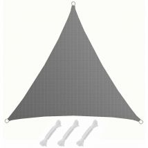 Amanka - Voile d'ombrage uv 2x2x2m hdpe Triangle Protection Solaire Toile Balcon Gris