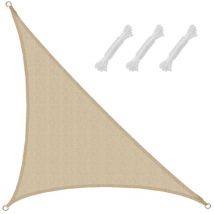 Amanka - Voile d'ombrage uv 3x3x4,25 hdpe Triangle Protection Solaire Toile ivoire