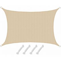 Voile d'ombrage uv 3x5 m hdpe Rectangulaire Protection Solaire Balcon Beige