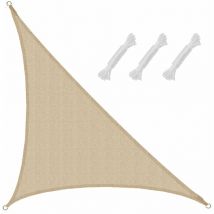 Voile d'ombrage uv 4,2x4,2x6 hdpe Triangle Protection Solaire Toile beige