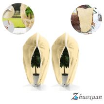 Voile Hivernage Plante, 2 Pièces 80x120cm Housse d'hivernage pour Plantes Exterieur 80g/m2 avec Fermeture éclair et Cordon de Serrage Bâche Housses de