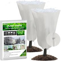 Voile Hivernage Plante, Lot de 2 Housse d'hivernage Plante, 80 x 120cm Housses de Protection pour Plantes contre le froid et le gel, 60g/mĠ bâche