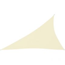 Voile toile d'ombrage parasol tissu oxford triangulaire 4 x 5 x 6,4 m crème