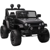 Homcom - Voiture 4x4 électrique enfant 2 moteurs 35 w 5 Km/h max. télécommande incluse effets lumineux sonores noir