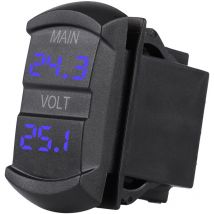 Jeffergarden Voiture dc 10V-60V Bleu led Numérique Double Voltmètre Universel pour Pickup rv atv Batterie