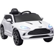 Aiyaplay - Voiture électrique enfant licence officielle Aston Martin dbx 12V 5 Km/h max. avec télécommande nombreux effets blanc