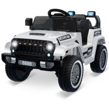 Lunsy - Voiture Électrique ,Voiture Télécommandée 12V4.5AH Enfants pour Enfant 3-8 Ans, Longwei Batteries (blanc),avec Télécommande,lumières et sons.