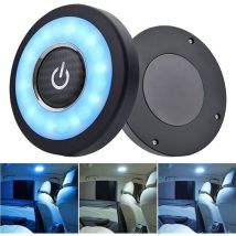 Voiture Intérieur Dme Lumières, 12V Universelles Lampes de Lecture Veilleuse Plafonnier, éclairagede Dme Magnétique, Lumineuses Blanc Bleu