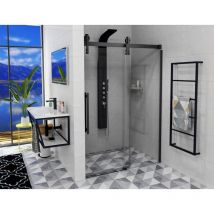 VOLCANO BLACK Porte de douche 1300 mm, verre clair